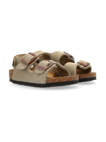 Sandale Birkenstock neutre din piele intoarsa