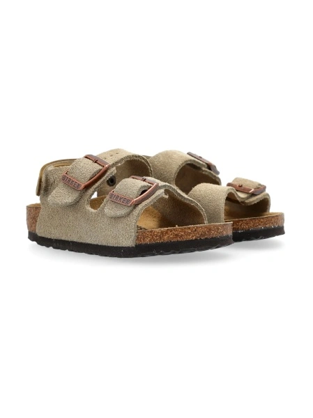 Sandale Birkenstock neutre din piele intoarsa