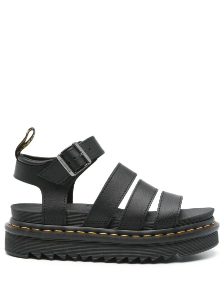 Sandale Dr. Martens negre din piele