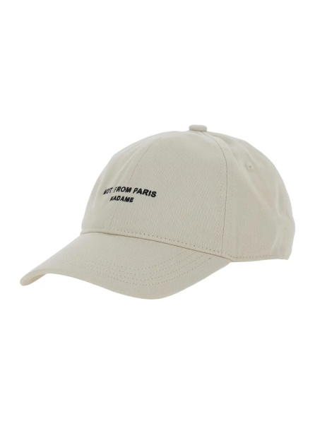 Sapca Beige Baseball Cap with Slogan Print on the Front in Cotton for Men