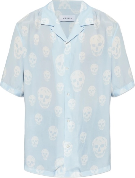 Skull-printed Hawaiian Shirt
