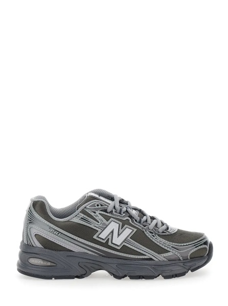 Sneakers '740' Grey Sneakers with Metallic Details and logo patch on the side in tech fabric unisex