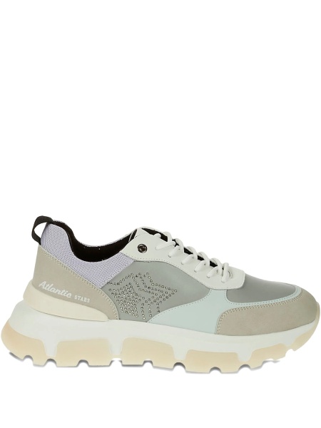 Sneakers Atlantic Stars gri din piele eco si plasa