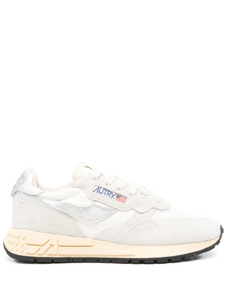 Sneakers AUTRY albi din material textil si piele
