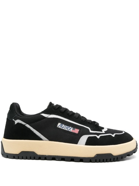Sneakers AUTRY negri din material textil si piele intoarsa