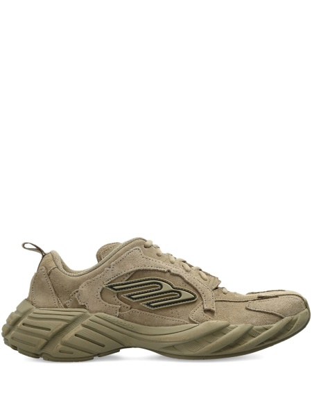 Sneakers Balenciaga neutri din piele intoarsa si material textil