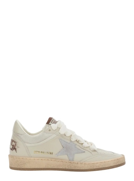Sneakers 'Ballstar' Beige Low Top Sneakers with Star Patch on the Side and Logo Patch on the Tongue in Leather for Women