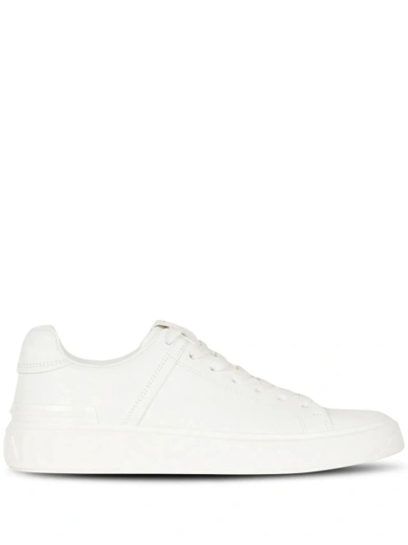 Sneakers Balmain b-court albi din piele