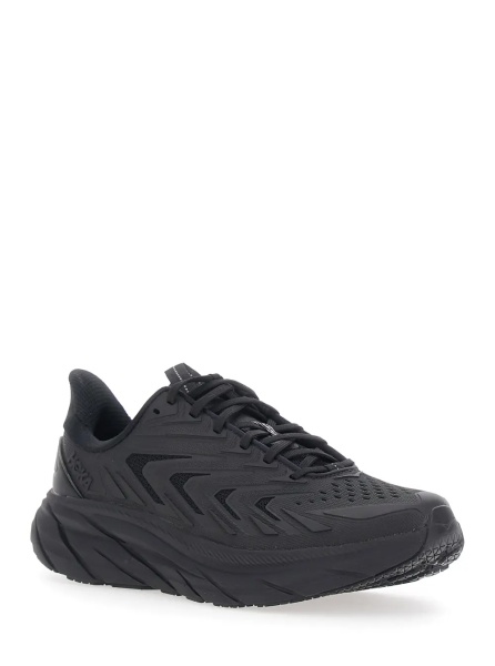 Sneakers Black Low-top sneakers with Logo lettering on the side and perforated design in Tech Fabric unisex