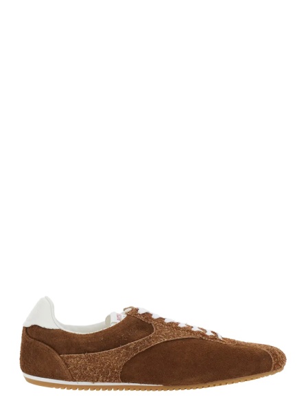 Sneakers Brown Low Top Sneakers with Logo Patch on the Tongue in Suede for Men
