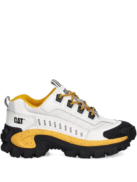 Sneakers Caterpillar albi din piele si material textil