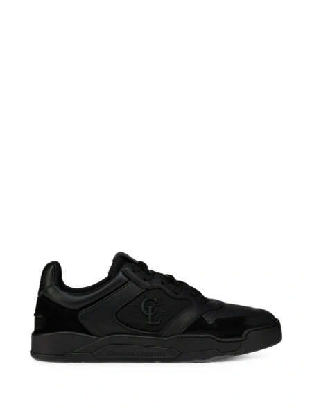Sneakers Christian Louboutin negri din piele si material textil