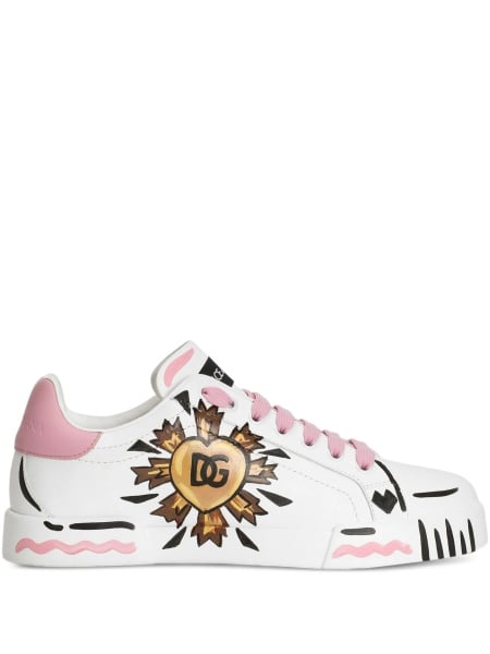 Sneakers Dolce & Gabbana albi din piele