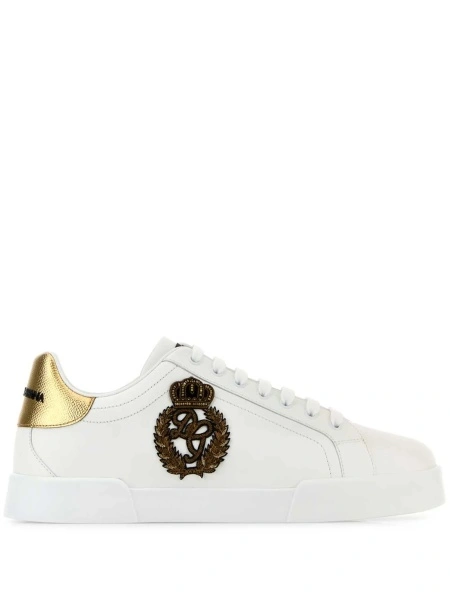 Sneakers Dolce & Gabbana Portofino albi din piele