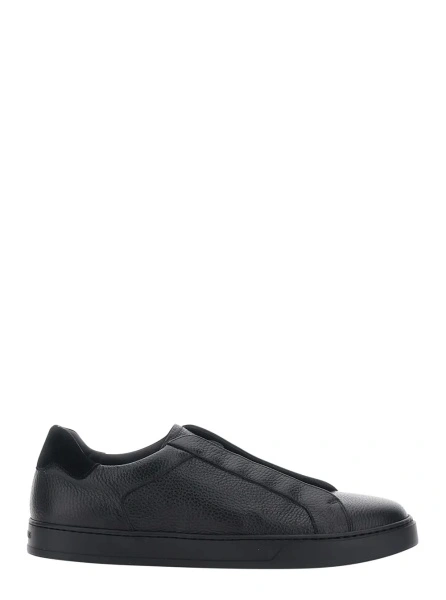 Sneakers Doucal's negri din piele 'Spencer'