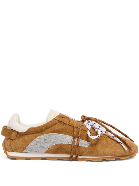 Sneakers DSQUARED2 maro din piele intoarsa si piele