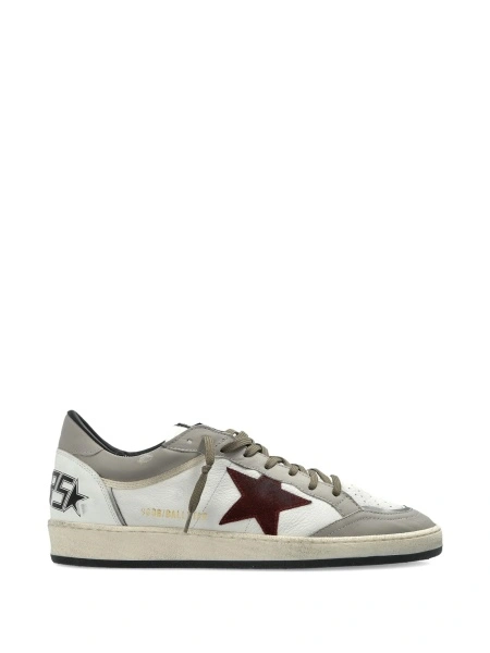 Sneakers Golden Goose albi din piele intoarsa si piele