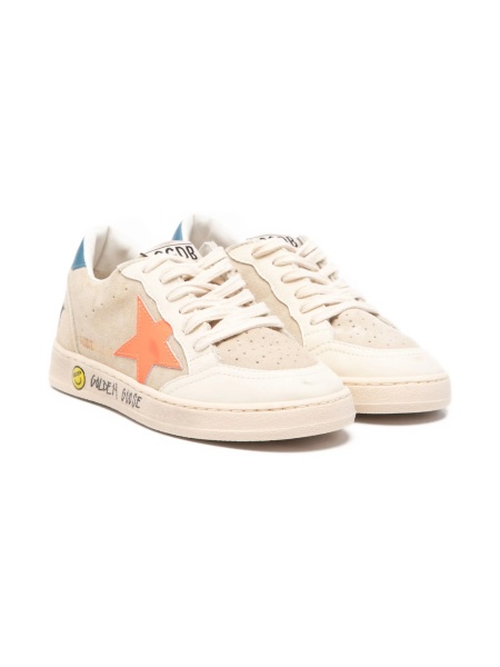 Sneakers Golden Goose neutri din piele si piele intoarsa
