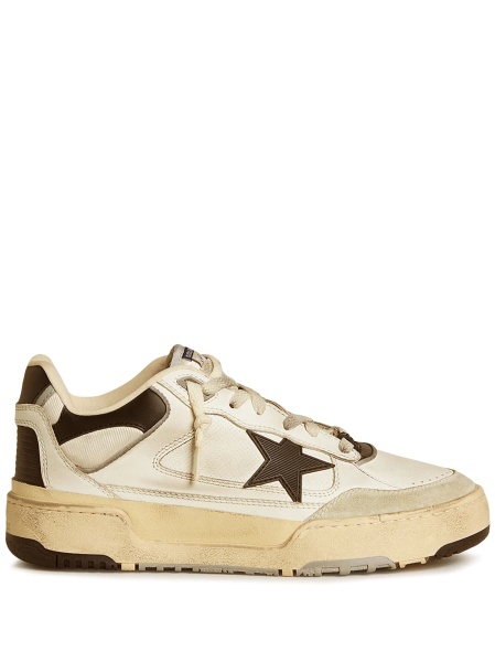 Sneakers Golden Goose star albi din piele