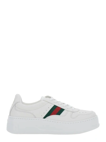 Sneakers Gucci albi din piele