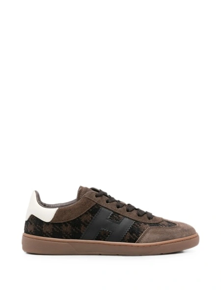 Sneakers Hogan maro din piele intoarsa si piele