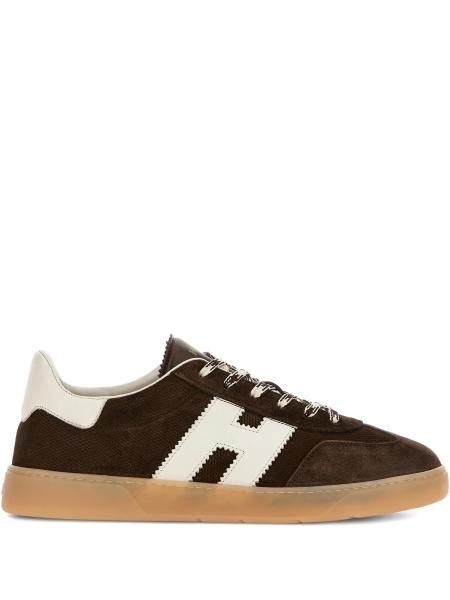 Sneakers Hogan maro din piele si piele intoarsa