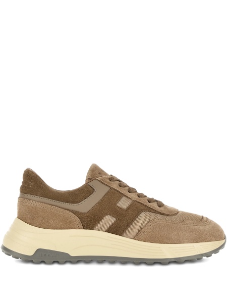 Sneakers Hogan maro din polyester si piele intoarsa