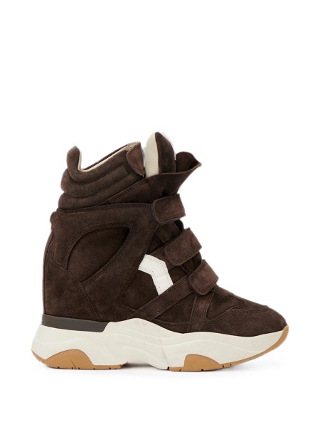Sneakers Isabel Marant maro din piele intoarsa si piele