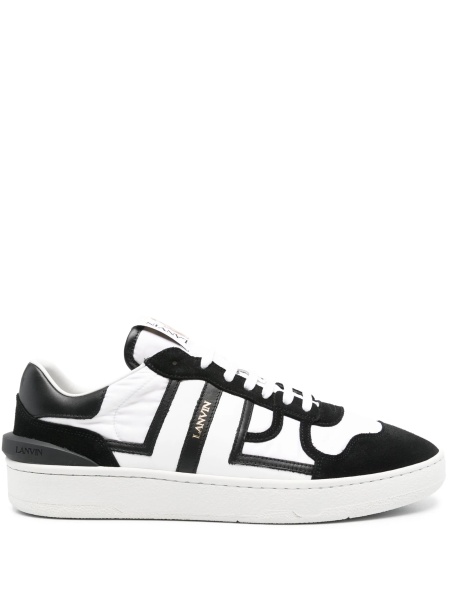 Sneakers Lanvin negri din piele si material textil