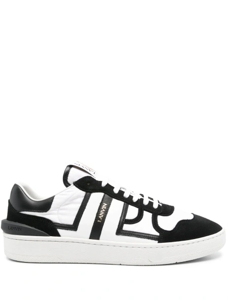 Sneakers Lanvin negri din piele si material textil