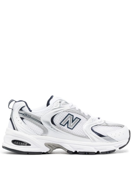 Sneakers New Balance albi din material textil si piele