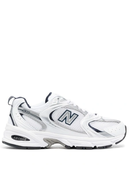 Sneakers New Balance albi din material textil si piele