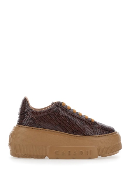 Sneakers 'Nexus' Brown Sneaker with Oversize Platform in Snake Effect Leather for Women