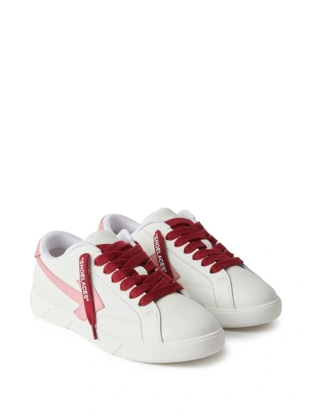 Sneakers Off-White albi din poliuretan
