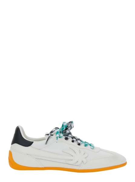 Sneakers 'Pa 5' White Low Top Sneakers with Logo Patch on the Tongue and Contrasting Heel with Logo in Leather Man