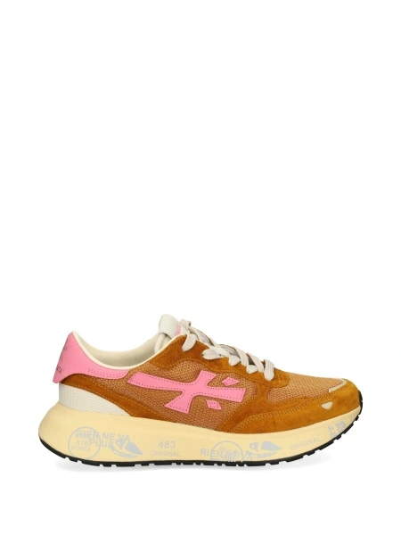 Sneakers Premiata maro din piele si poliuretan