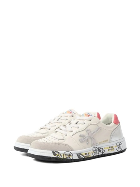Sneakers Premiata neutri din piele si piele intoarsa