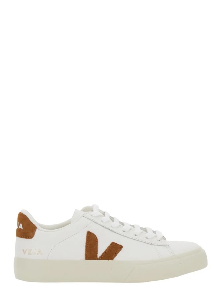 Sneakers Sneaker 'Campo' with Contrast Heel with Lettering Logo and Logo Patch on the Side in White Leather Unisex