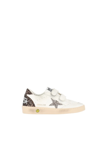 Sneakers SNEAKERS BALL STAR STRAP LEATHER UPPER TOE AND STRAP GLITTER STAR HEEL AND SPUR WHITE/CINDER/LIGHT BROWN