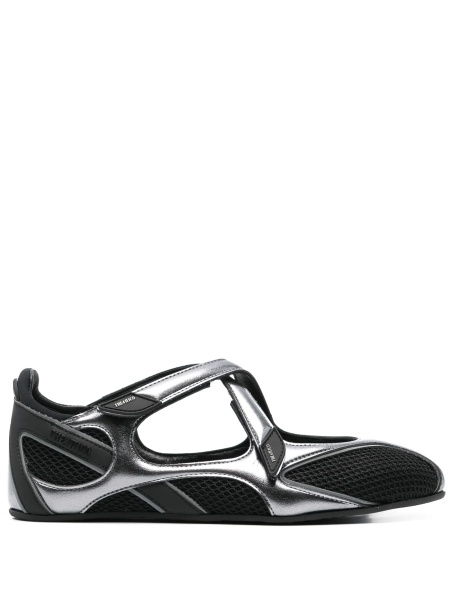 Sneakers THE ATTICO negri din piele si material textil