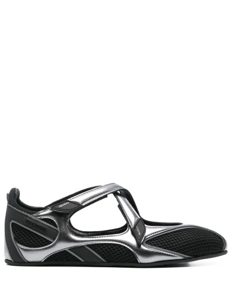 Sneakers THE ATTICO negri din piele si material textil