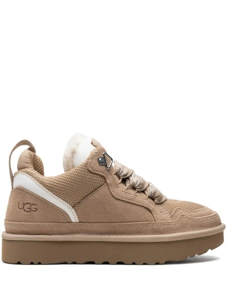 Sneakers UGG neutri din material textil si piele intoarsa