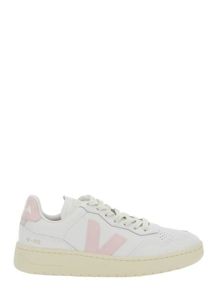 Sneakers 'V90' White Sneaker with Side Logo and Perforated Toe in Leather Unisex