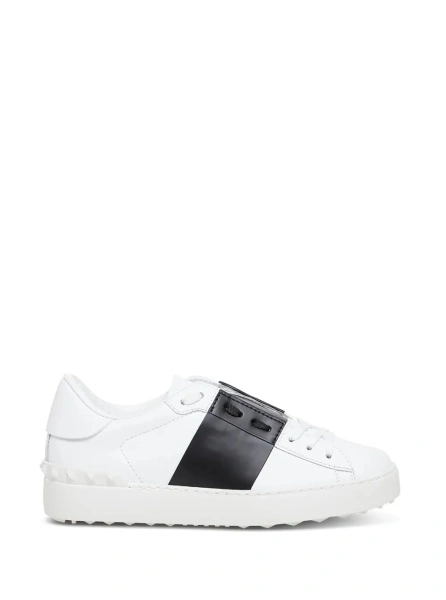 Sneakers Valentino Garavani albi din piele 'Open'