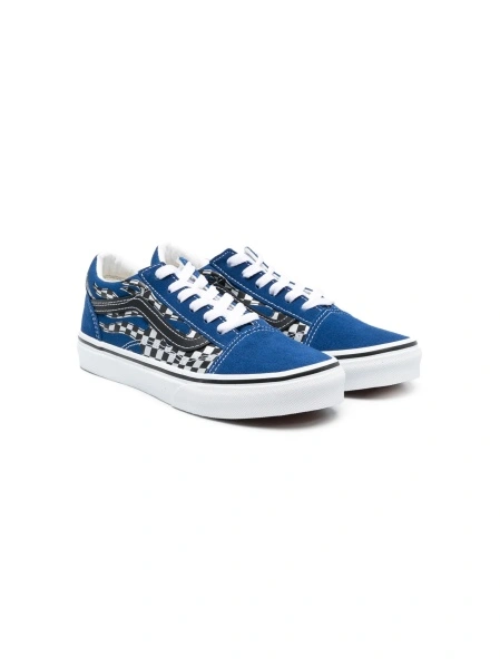 Sneakers Vans albastri din material textil si piele intoarsa