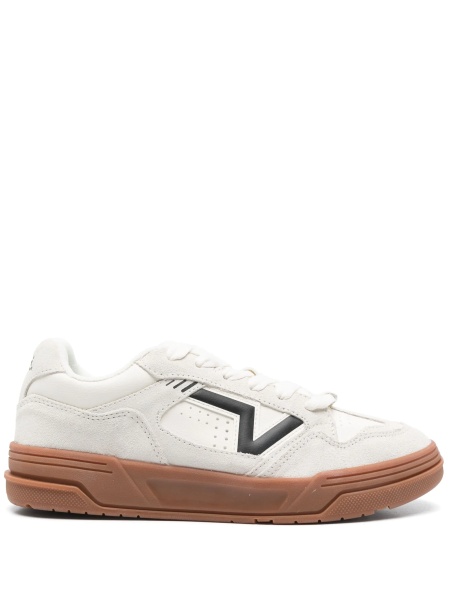 Sneakers Vans albi din poliuretan si piele