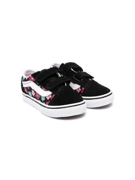Sneakers Vans negri din material textil si piele