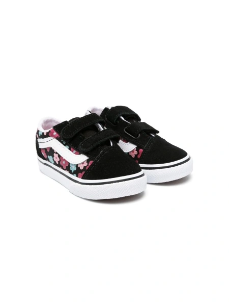 Sneakers Vans negri din material textil si piele