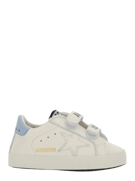 Sneakers White Sneakers with Star Patch on the Side and Logo Patch on the Tongue in Leather Baby