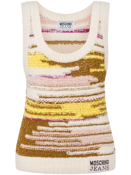 Top tricotat MOSCHINO JEANS alb